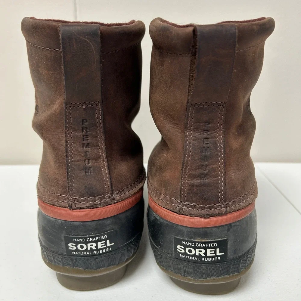 Sorel Cheyanne Premium Brown Winter Duck Toe Waterproof Boot Mens Size 10.5